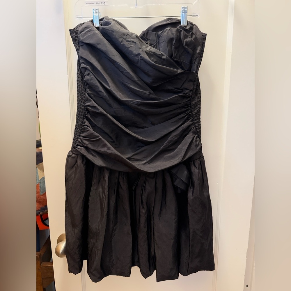 Women’s Vintage 80’s Retro Black Strapless Party Dress M/L COSTUME